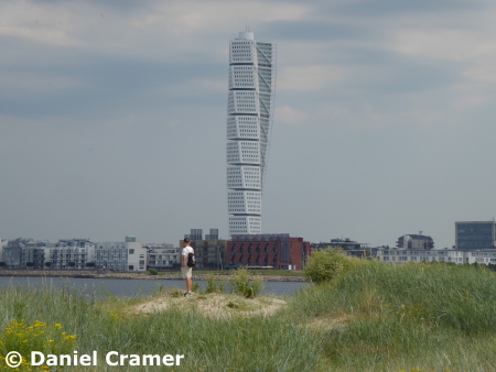 Turning Torso, vom Ribersborg Strand aus gesehen Malmö FF vs. Helsingborgs IF 2:1 2022