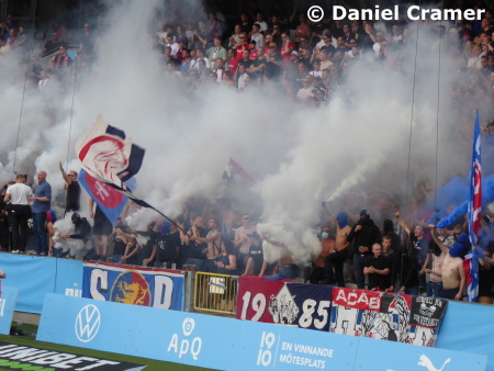 Gästefans Helsingborg Malmö FF vs. Helsingborgs IF 2:1 2022